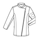 Damen Kochjacke mit Reissverschluss (diagonal)